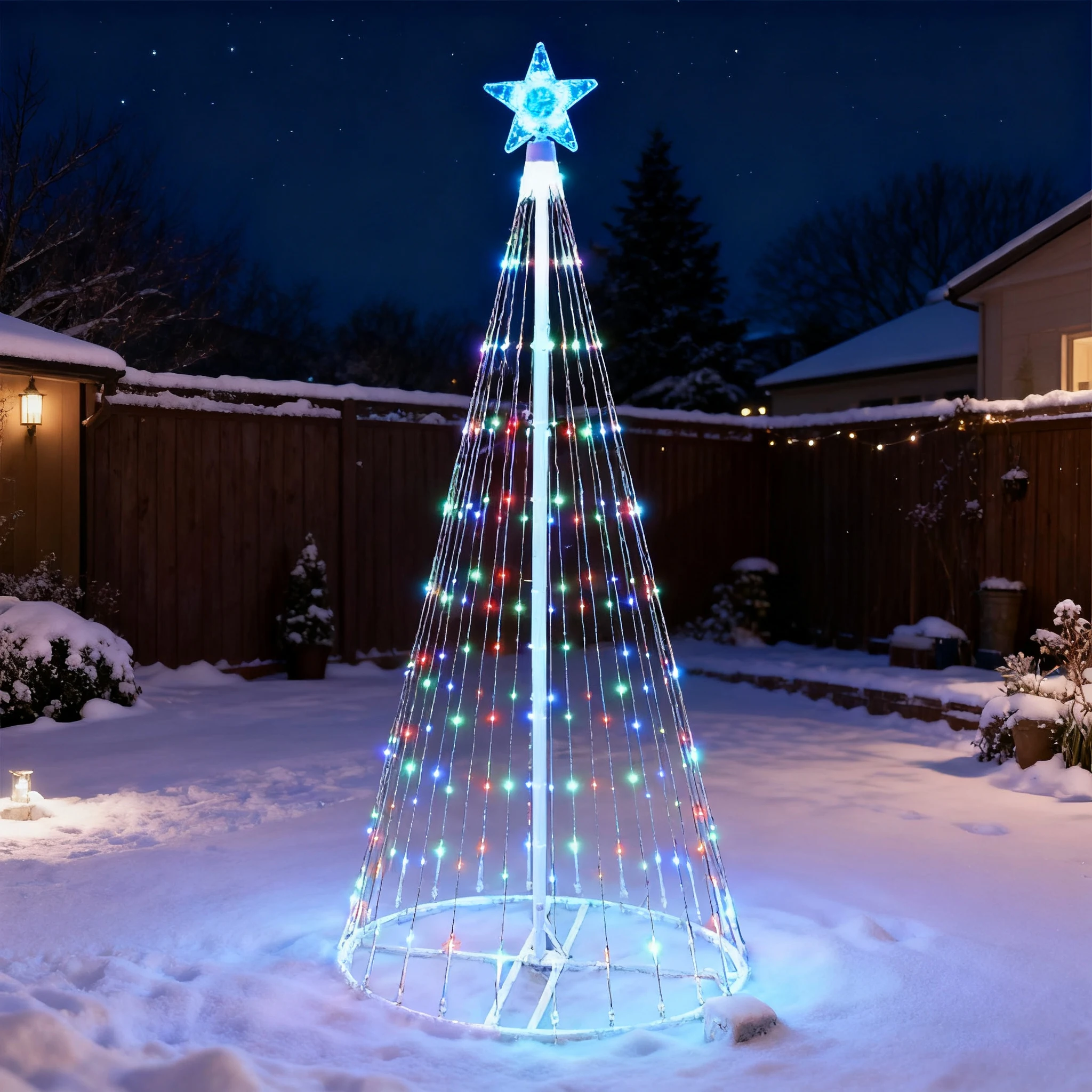 Solar-Powered LED Waterfall St - Smart Garden Lamp review and price