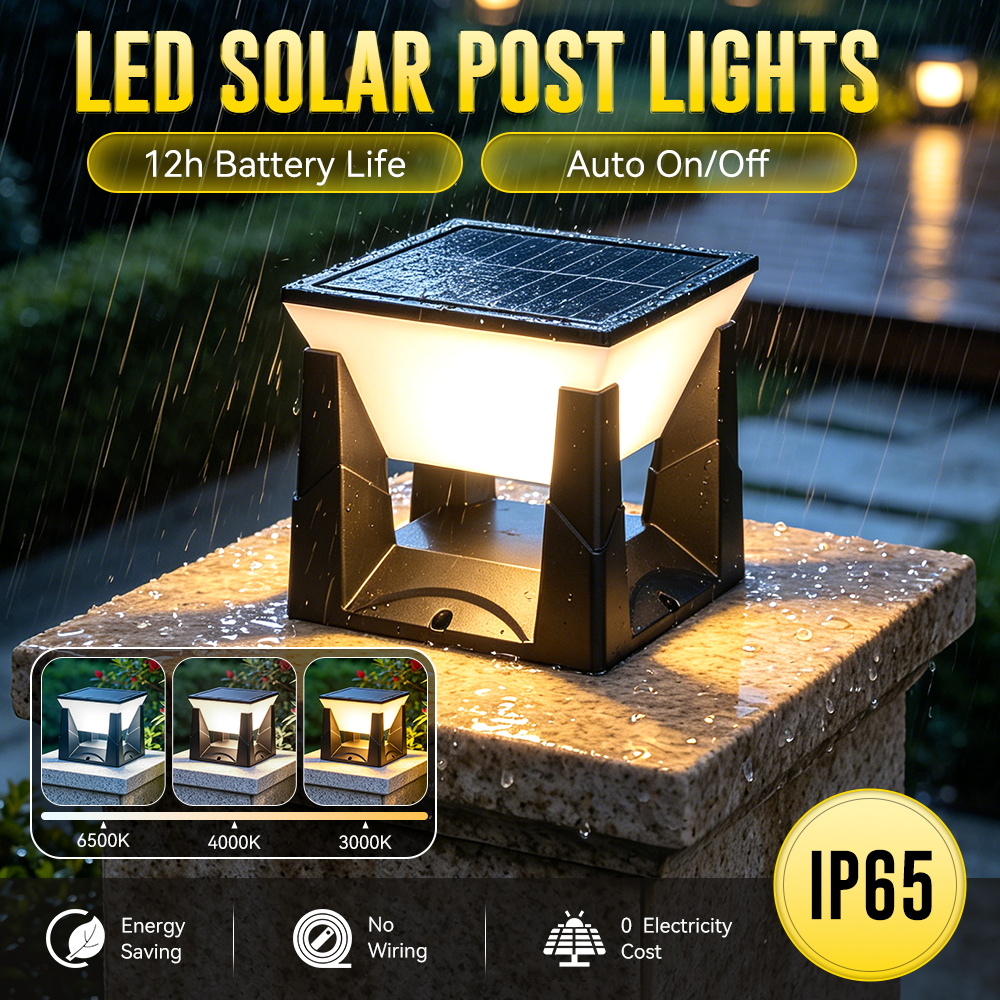 3-Color Solar Post Light IP65  - Smart Garden Fence review and price
