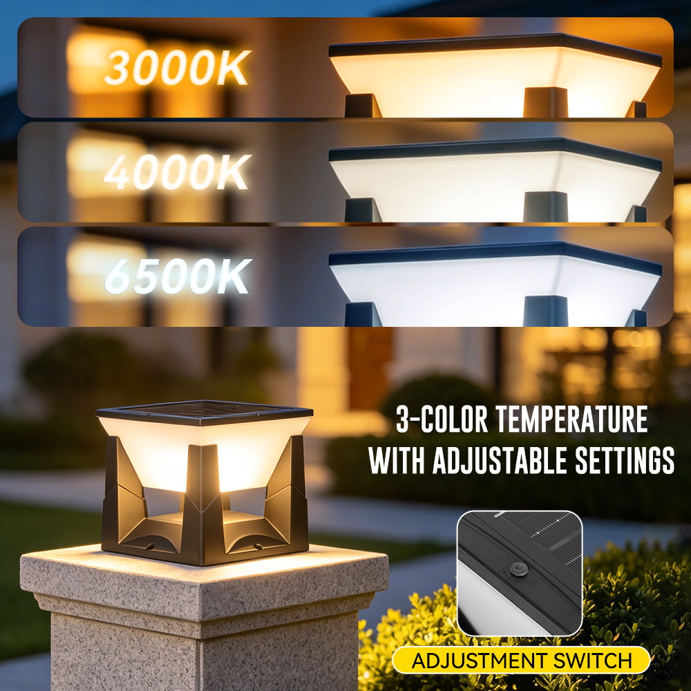 3-Color Solar Post Light IP65  - Smart Garden Fence review and price