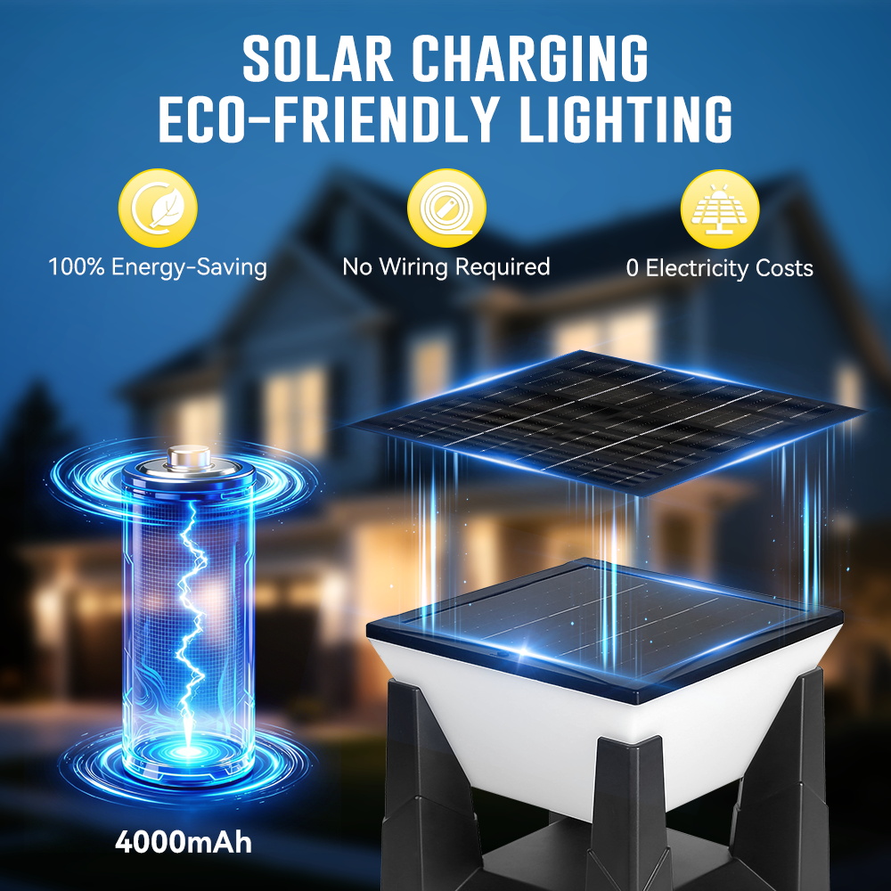 3-Color Solar Post Light IP65  - Smart Garden Fence review and price