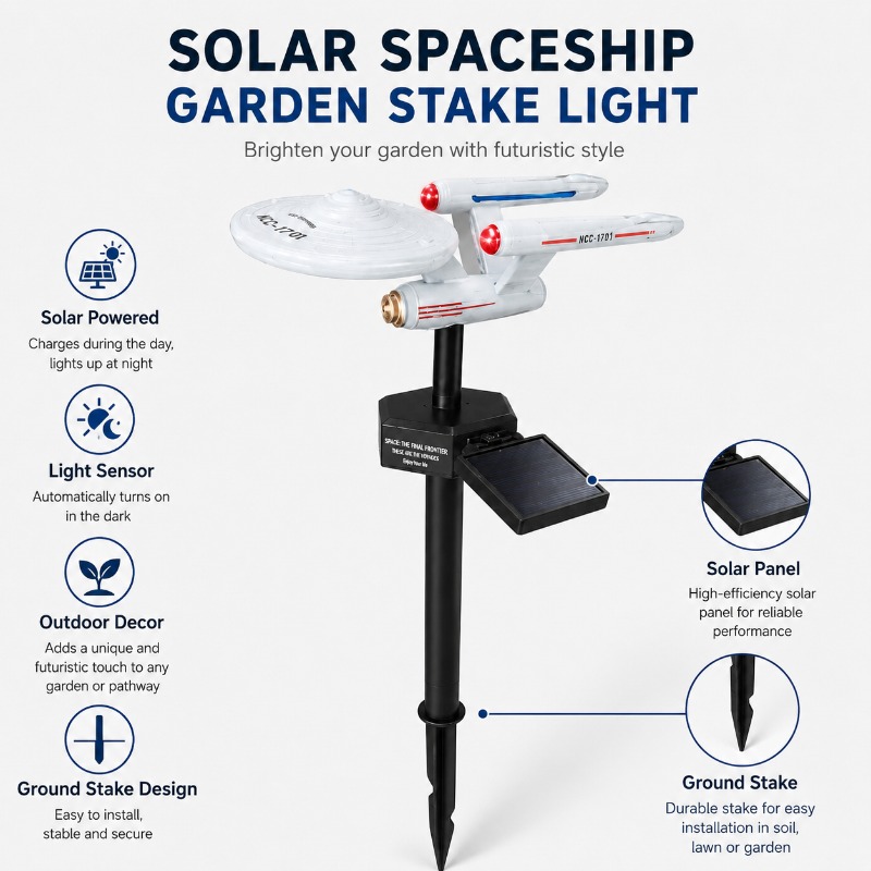 Star Trek USS Enterprise Solar - Smart Garden Light Camera review and price